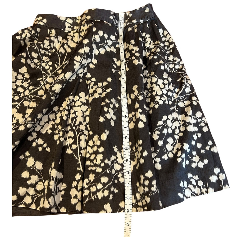 ANTHROPOLOGIE MOULINETTE SOEURS Women's Floral Skirt Sz 8 Gray Silk MIni Ikat - Picture 7 of 8